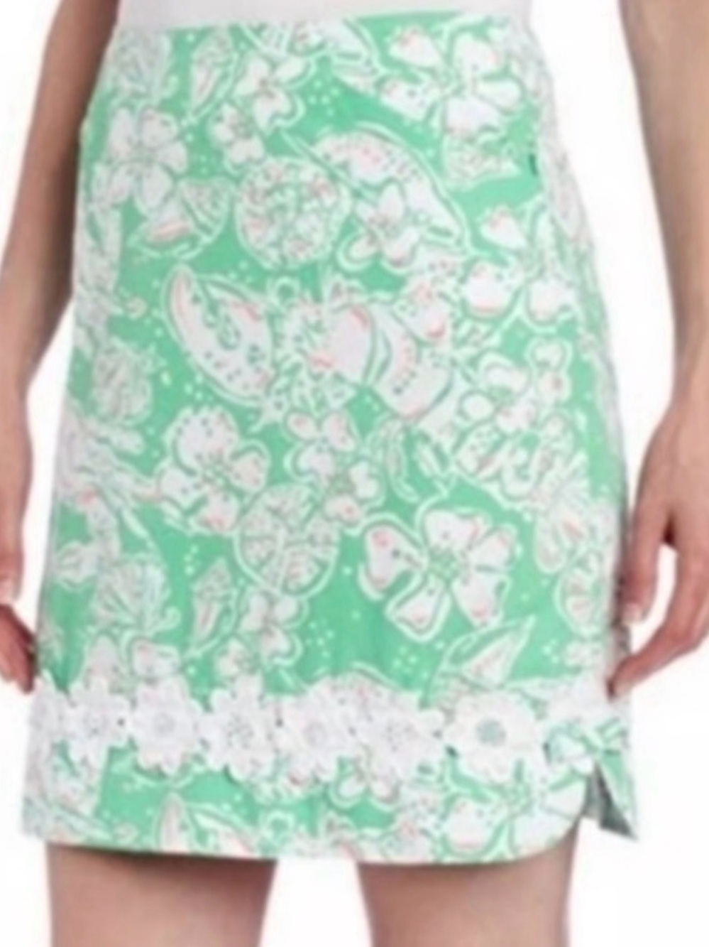 Lilly Pulitzer Mint Green Floral Print Skirt